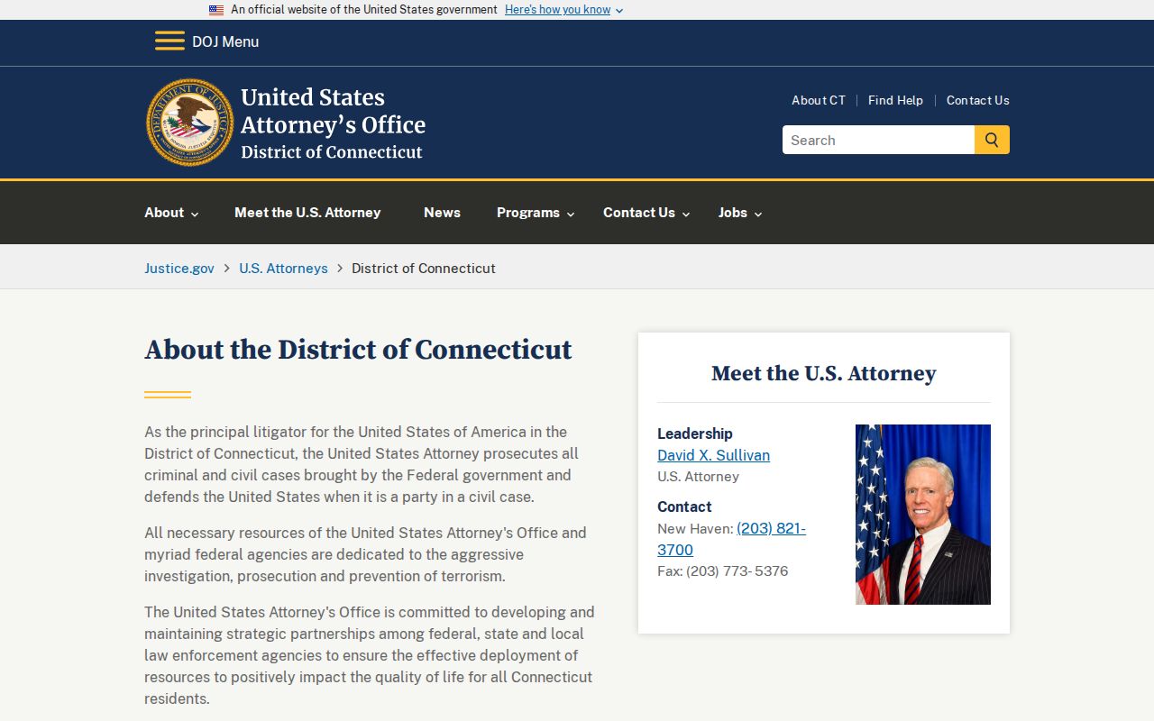 Tolland County arrest records and court charges - U.S. Attorney's Office for the District of Connecticut