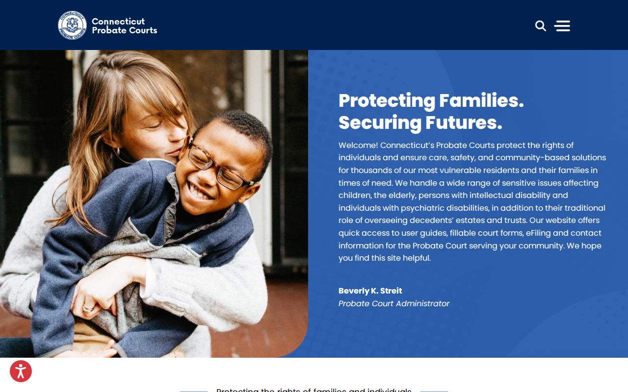 Tolland County probate records - Connecticut Probate Courts homepage for locator, case lookup, forms, eFiling, and fees